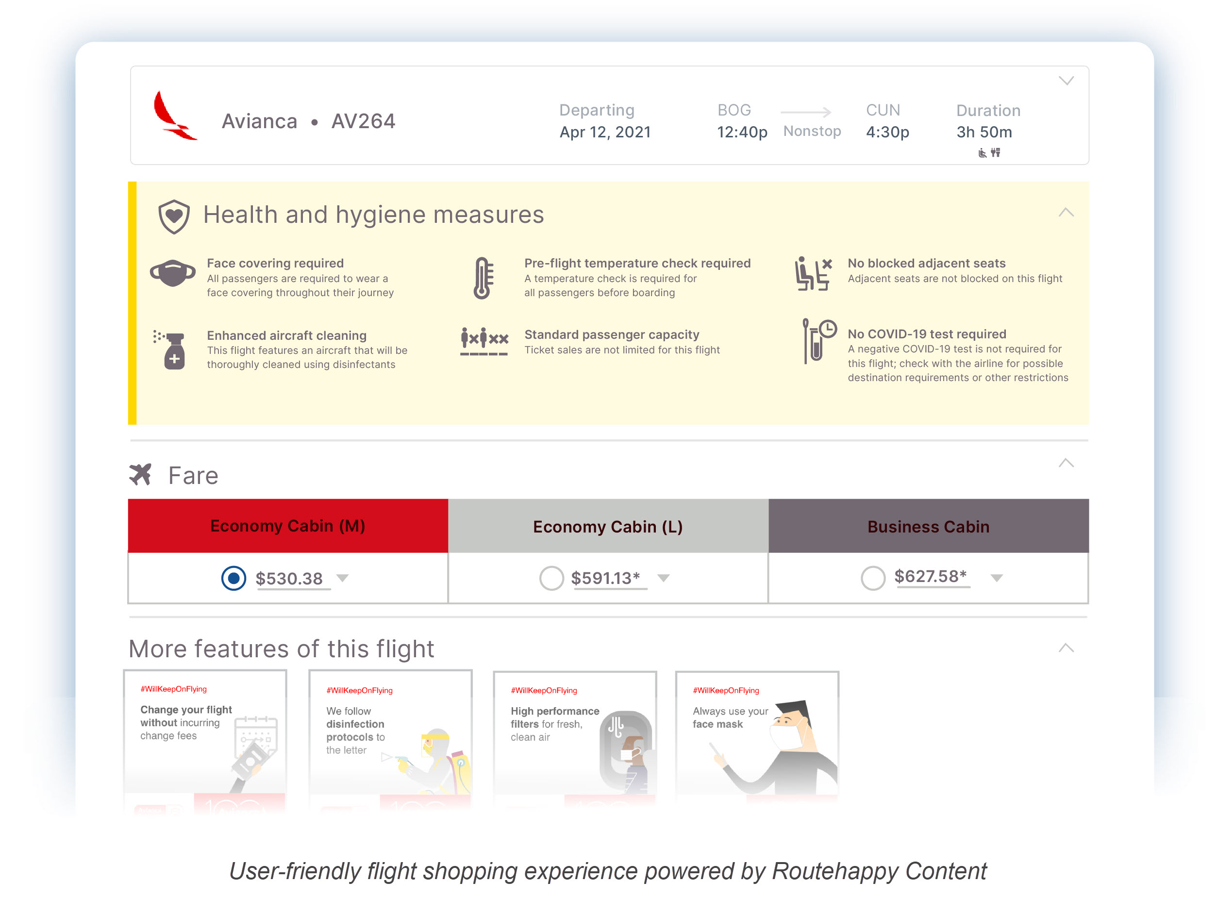 Structured UPAs example with Avianca