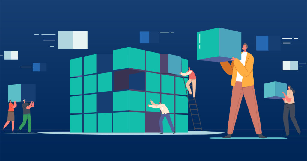 building blocks forming a structure