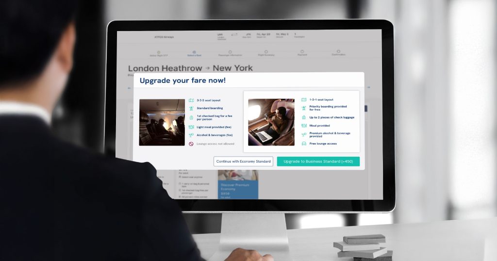 business man on computer looking at routehappy screen